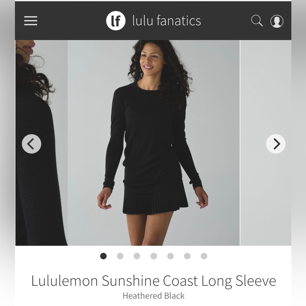 Lululemon Sunshine Coast long sleeve black size 6